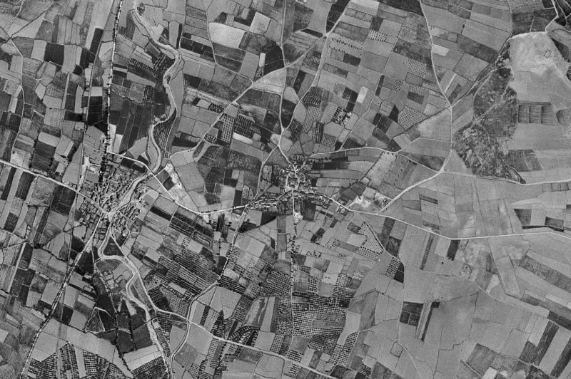 Ortofoto de 1956-1957 del núcleo de Bisimbre