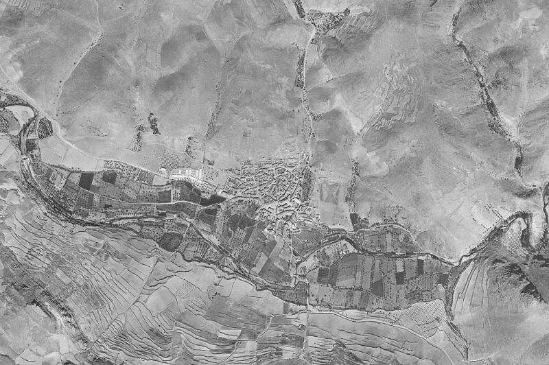 Ortofoto de 1956-1957 del núcleo de Brea de Aragón