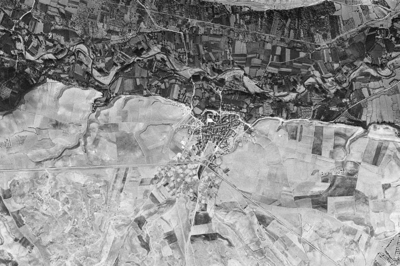 Ortofoto de 1956-1957 del núcleo de Bureta