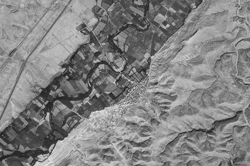 Ortofoto de 1956-1957 del núcleo de Cadrete