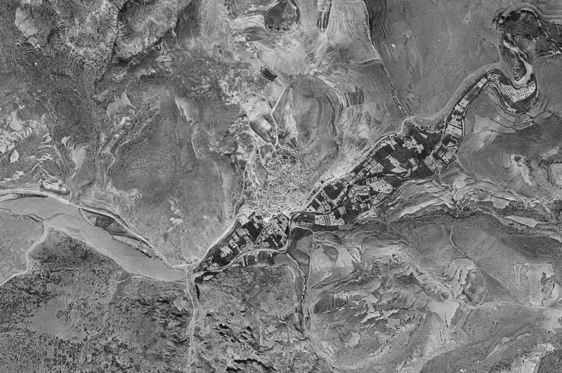 Ortofoto de 1956-1957 del núcleo de Calcena