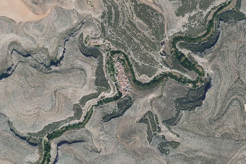 Ortofoto actual del núcleo de Calmarza