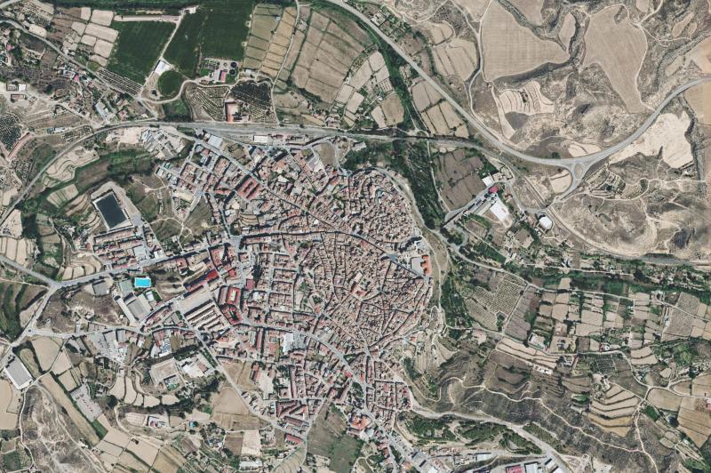 Ortofoto actual del núcleo de Caspe