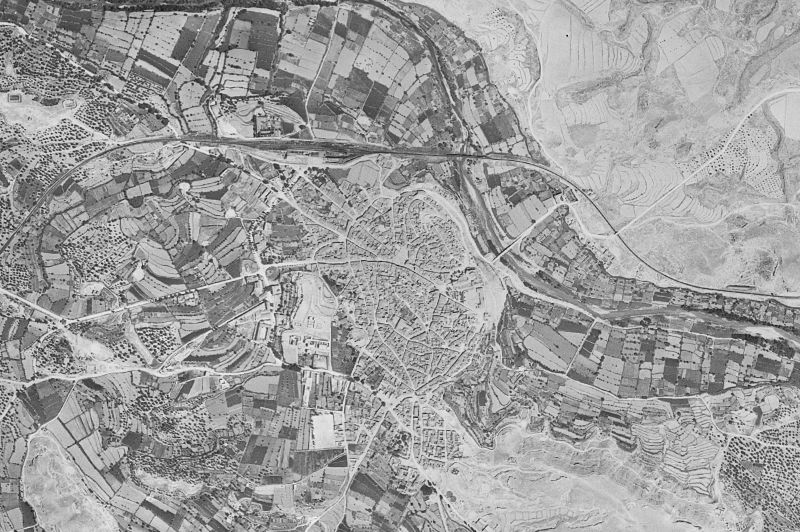 Ortofoto de 1956-1957 del núcleo de Caspe