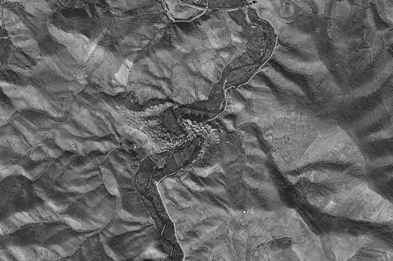 Ortofoto de 1956-1957 del núcleo de Castejón de las Armas