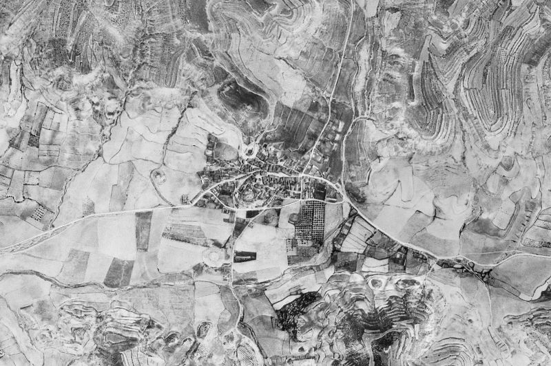 Ortofoto de 1956-1957 del núcleo de Castejón de Valdejasa