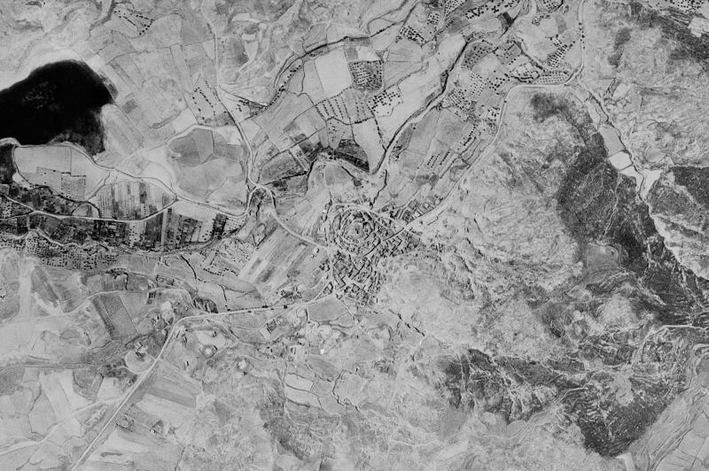 Ortofoto de 1956-1957 del núcleo de Castiliscar