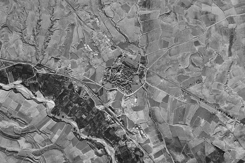 Ortofoto de 1956-1957 del núcleo de Cervera de la Cañada