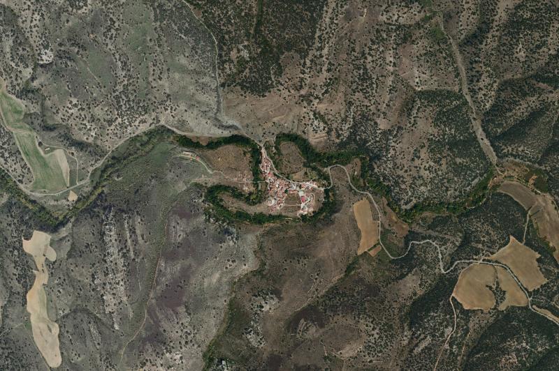 Ortofoto actual del núcleo de Cerveruela