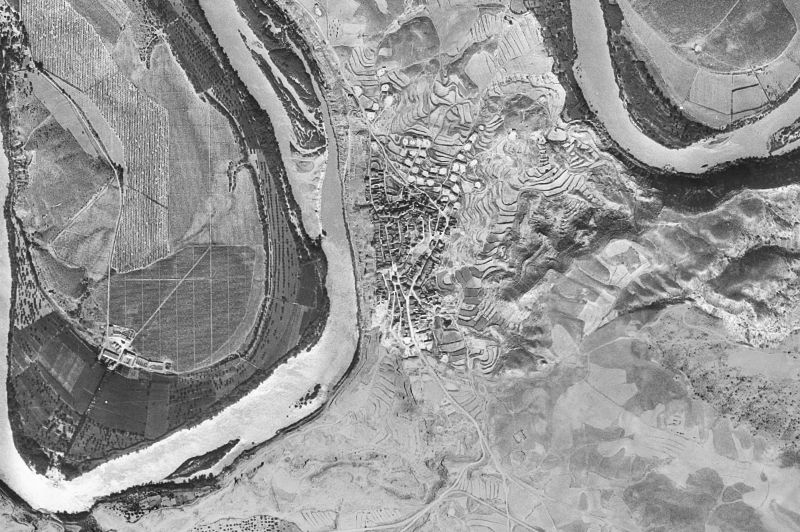 Ortofoto de 1956-1957 del núcleo de Chiprana