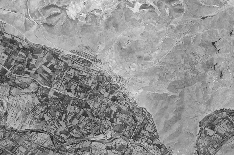 Ortofoto de 1956-1957 del núcleo de Chodes
