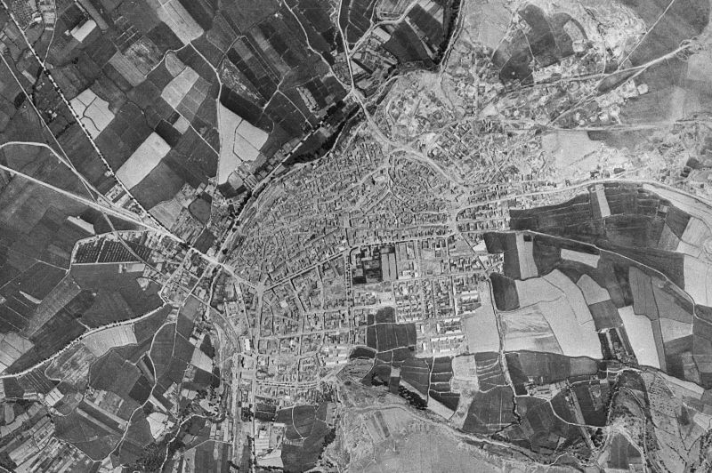 Ortofoto de 1956-1957 del núcleo de Ejea de los Caballeros