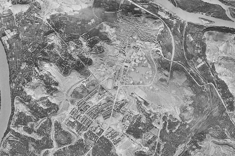 Ortofoto de 1956-1957 del núcleo de Escatrón