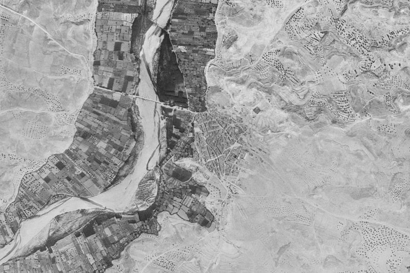 Ortofoto de 1956-1957 del núcleo de Fabara