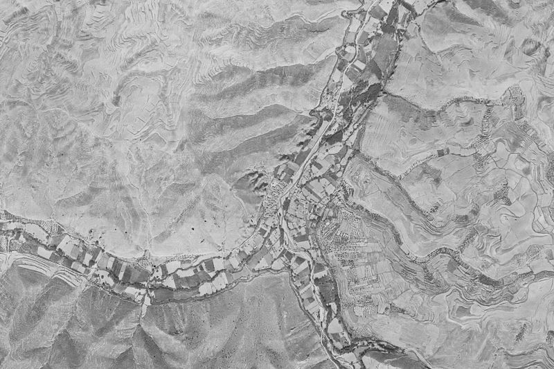 Ortofoto de 1956-1957 del núcleo de Los Fayos