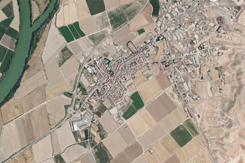 Ortofoto actual del núcleo de Gelsa