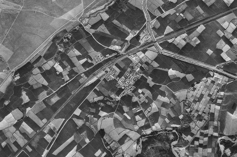 Ortofoto de 1956-1957 del núcleo de Grisén