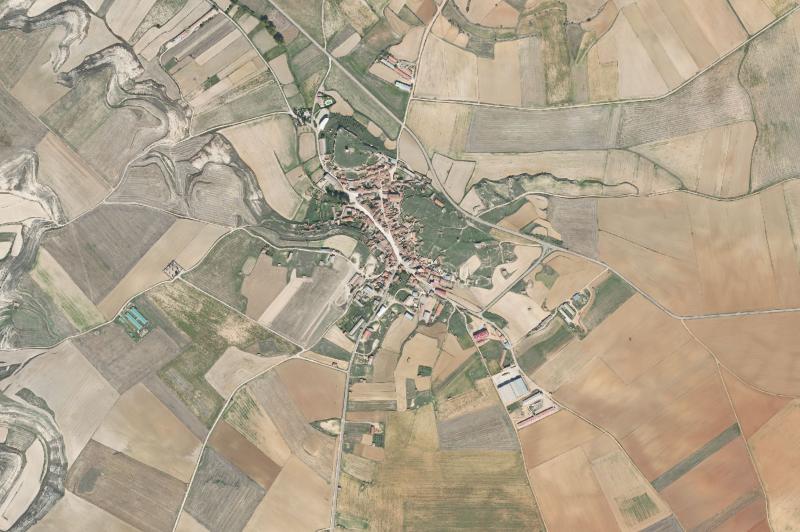 Ortofoto actual del núcleo de Langa del Castillo