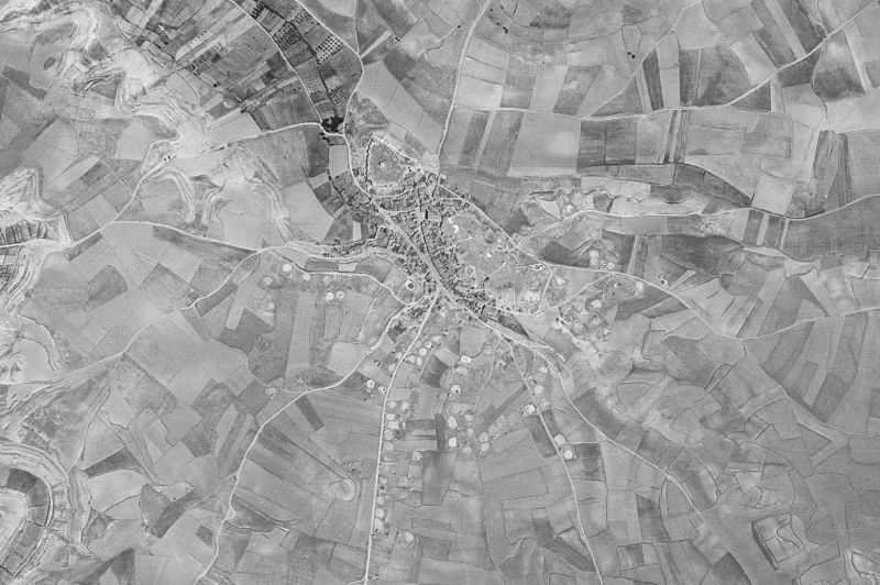 Ortofoto de 1956-1957 del núcleo de Langa del Castillo