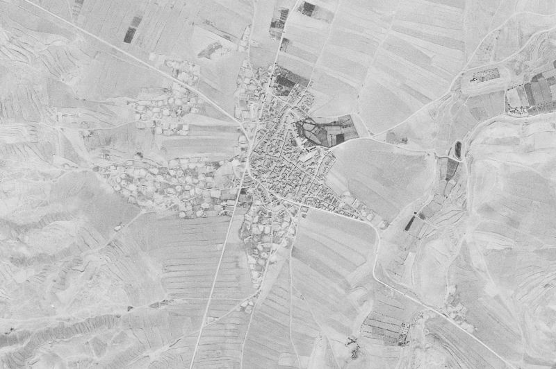 Ortofoto de 1956-1957 del núcleo de Lécera