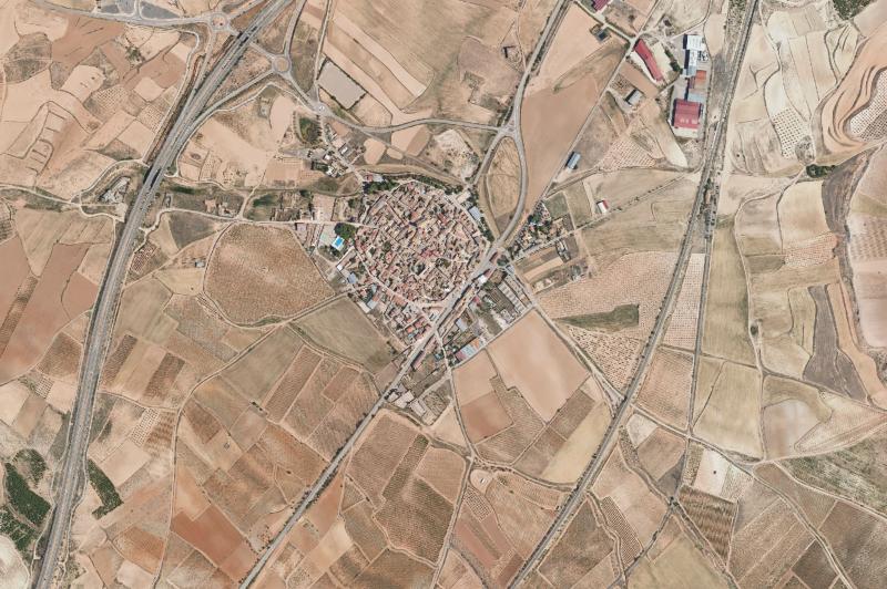 Ortofoto actual del núcleo de Longares