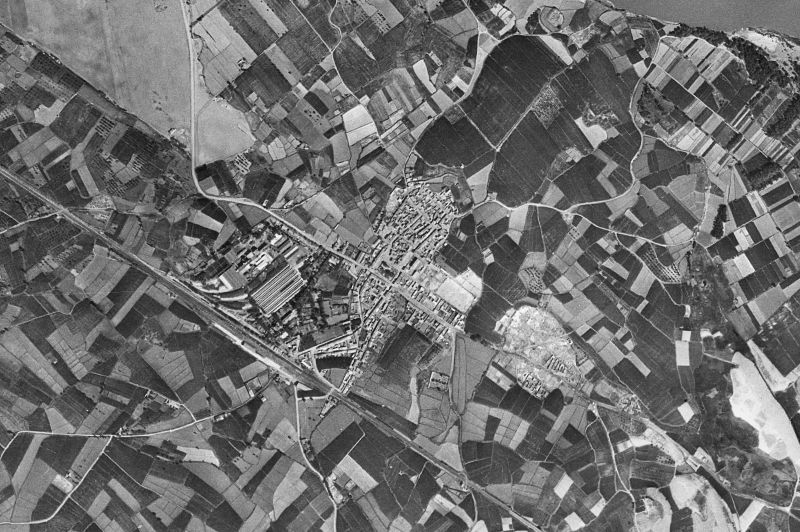 Ortofoto de 1956-1957 del núcleo de Luceni