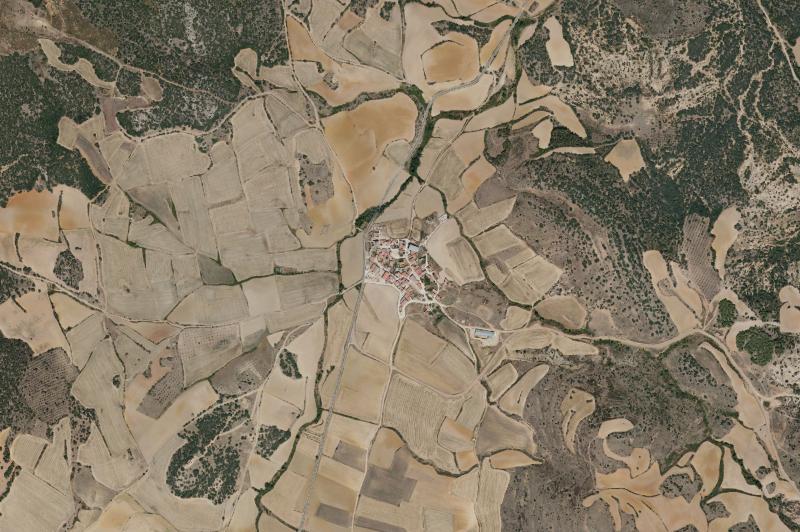 Ortofoto actual del núcleo de Luesma