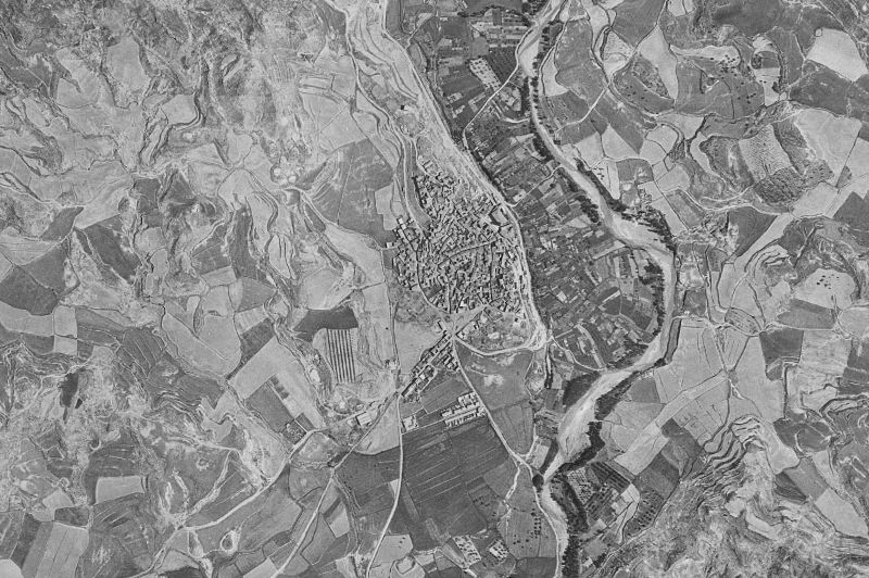 Ortofoto de 1956-1957 del núcleo de Luna