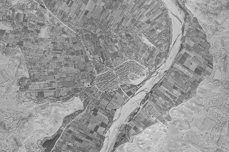 Ortofoto de 1956-1957 del núcleo de Maella
