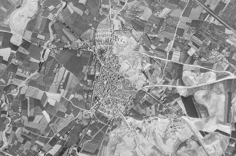 Ortofoto de 1956-1957 del núcleo de Mallén