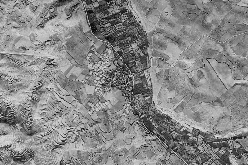 Ortofoto de 1956-1957 del núcleo de Mara