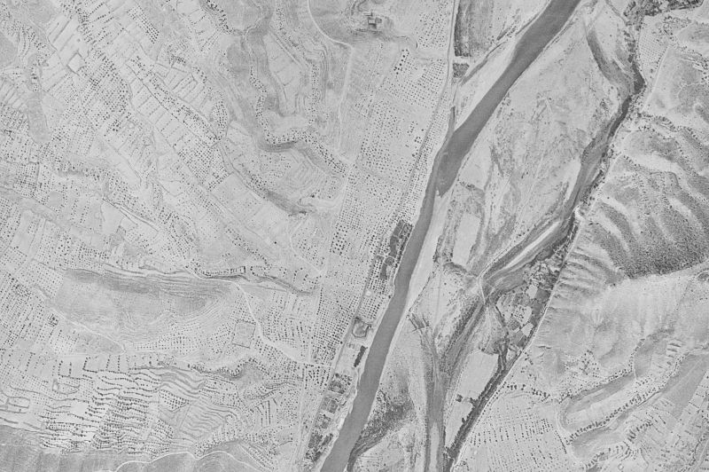 Ortofoto de 1956-1957 del núcleo de Mequinenza