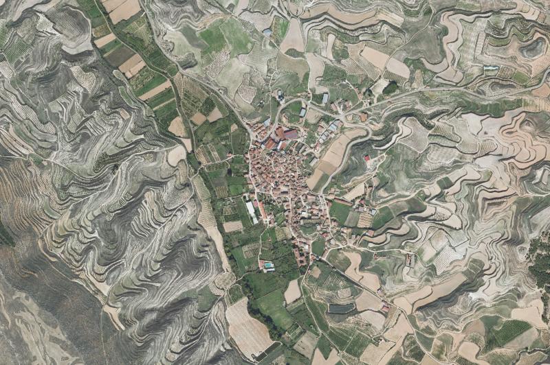 Ortofoto actual del núcleo de Miedes de Aragón