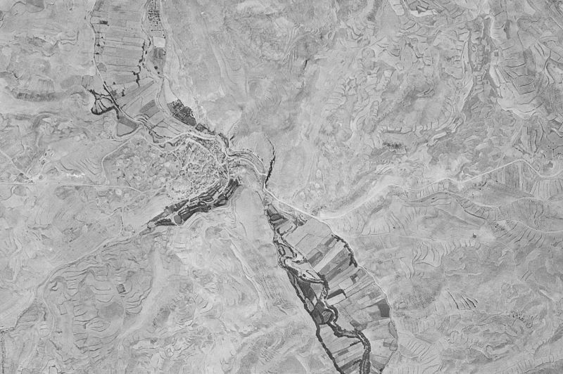 Ortofoto de 1956-1957 del núcleo de Moneva