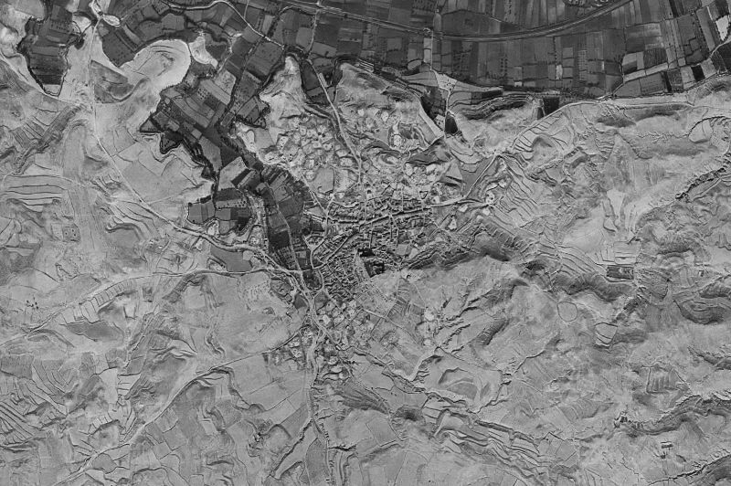 Ortofoto de 1956-1957 del núcleo de Monreal de Ariza