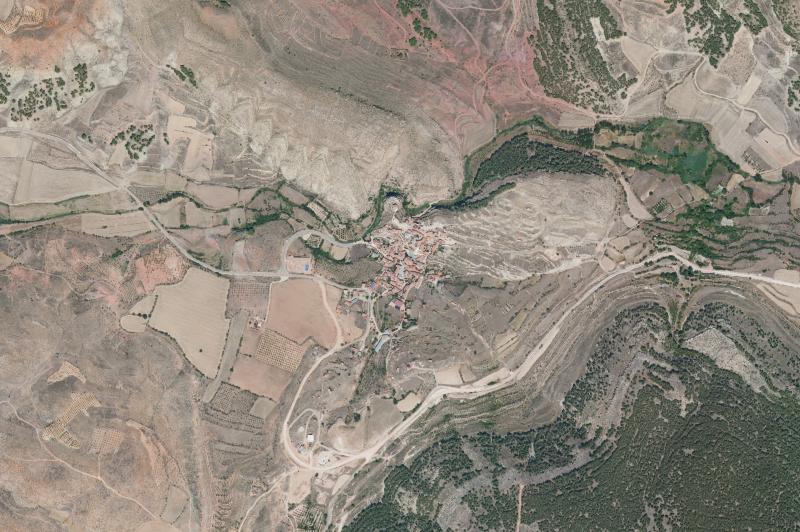 Ortofoto actual del núcleo de Monterde