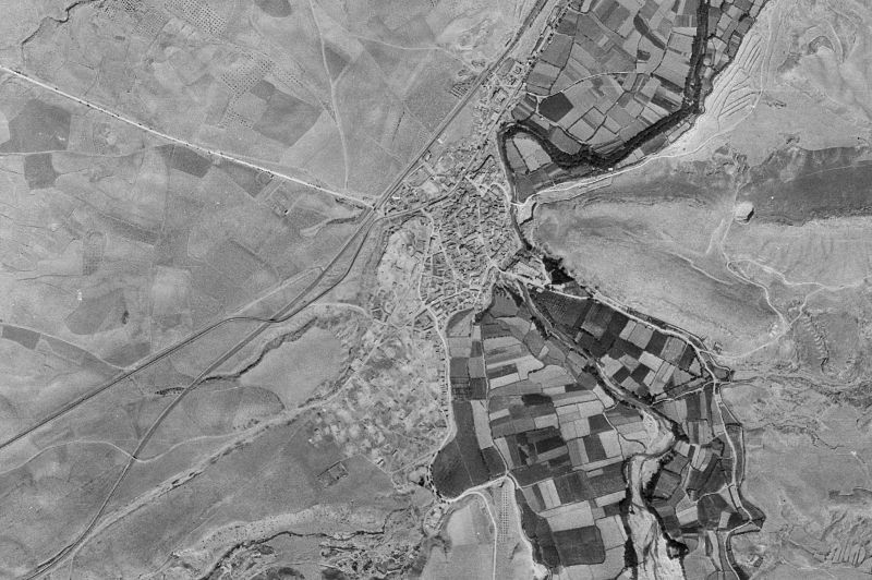 Ortofoto de 1956-1957 del núcleo de Muel