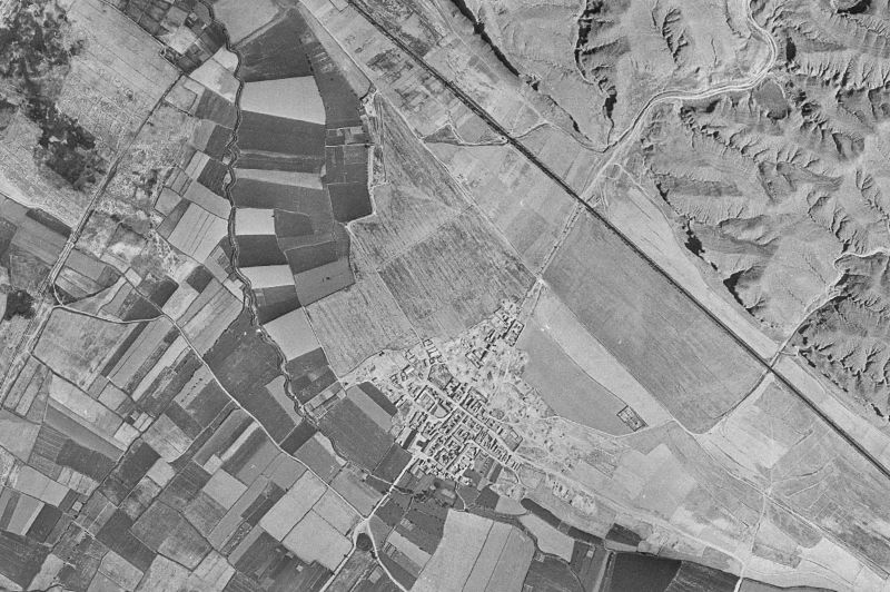 Ortofoto de 1956-1957 del núcleo de Nuez de Ebro