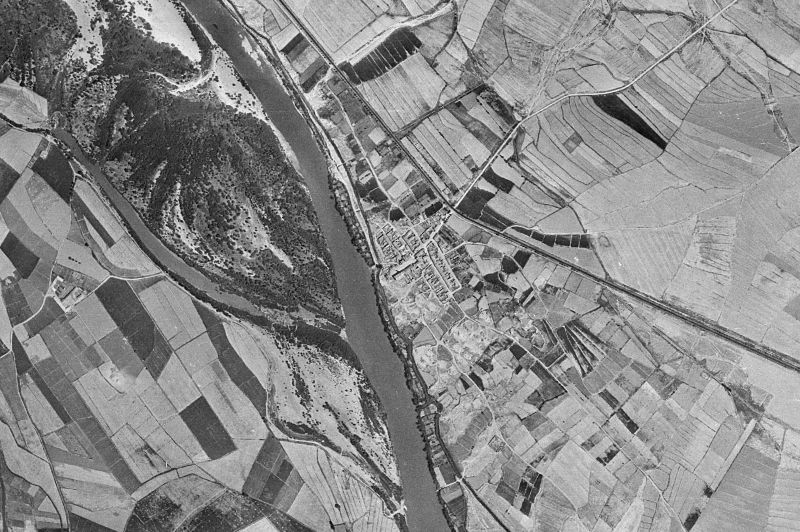 Ortofoto de 1956-1957 del núcleo de Osera de Ebro