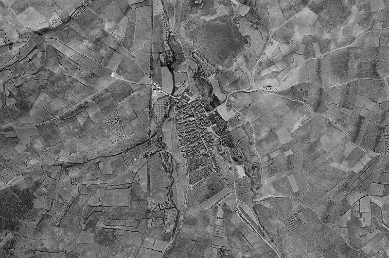 Ortofoto de 1956-1957 del núcleo de Paniza