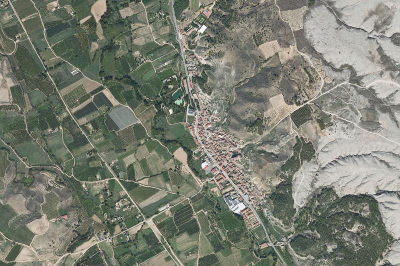 Ortofoto actual del núcleo de Paracuellos de Jiloca
