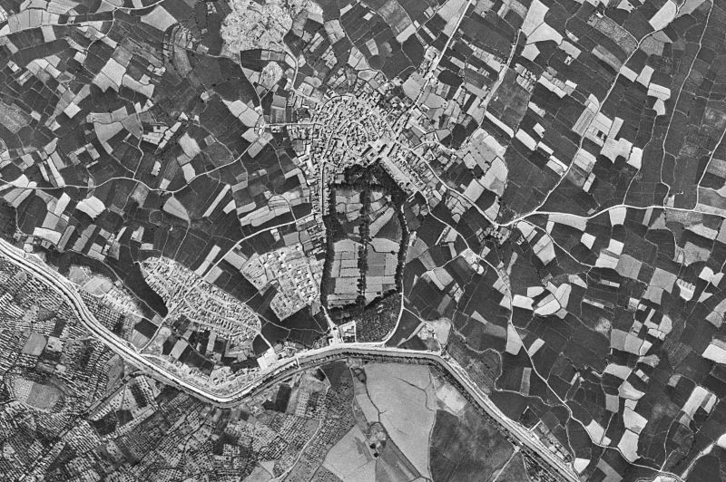 Ortofoto de 1956-1957 del núcleo de Pedrola