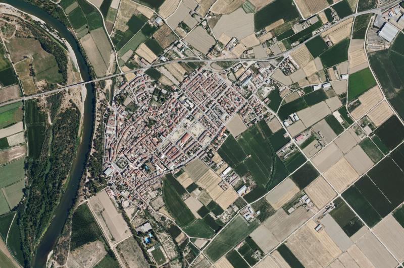 Ortofoto actual del núcleo de Pina de Ebro