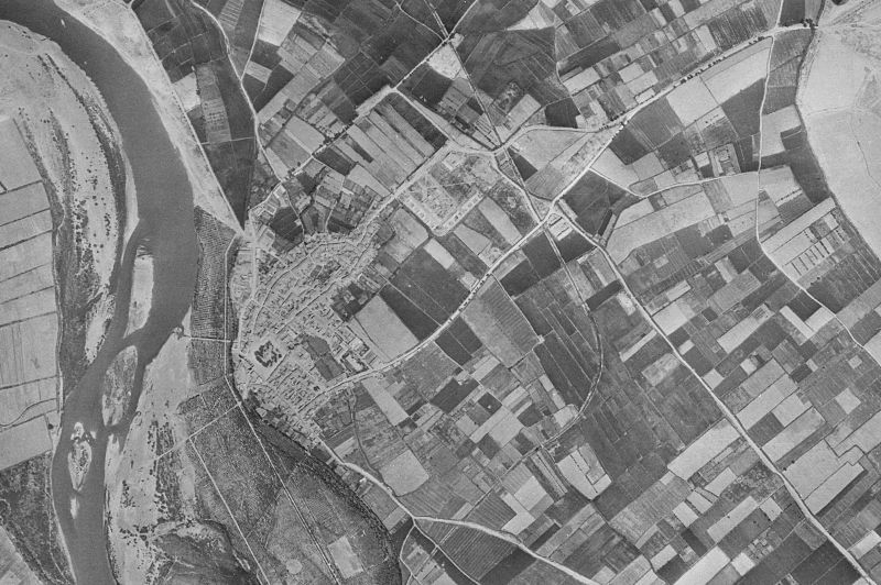 Ortofoto de 1956-1957 del núcleo de Pina de Ebro