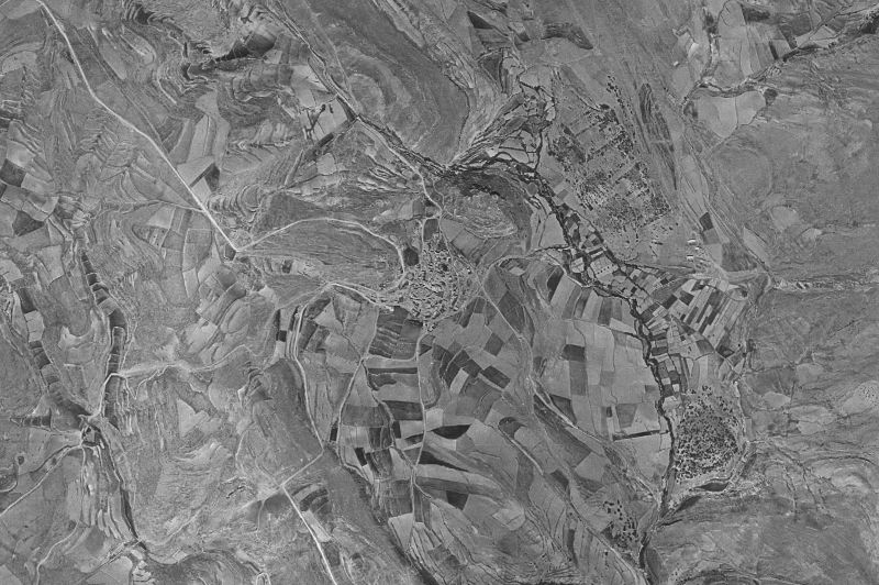 Ortofoto de 1956-1957 del núcleo de Pomer