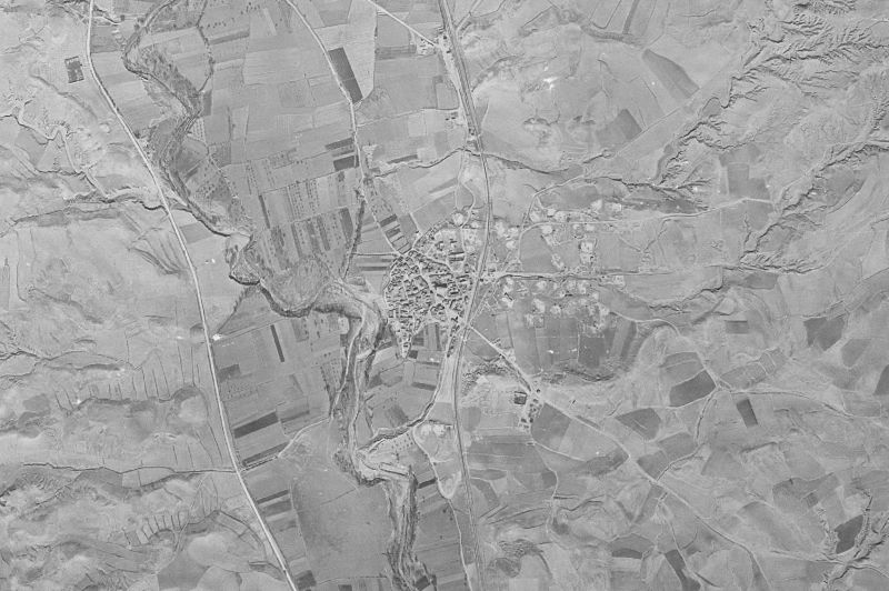 Ortofoto de 1956-1957 del núcleo de Pozuel de Ariza