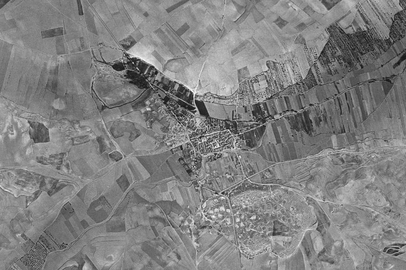 Ortofoto de 1956-1957 del núcleo de Pozuelo de Aragón