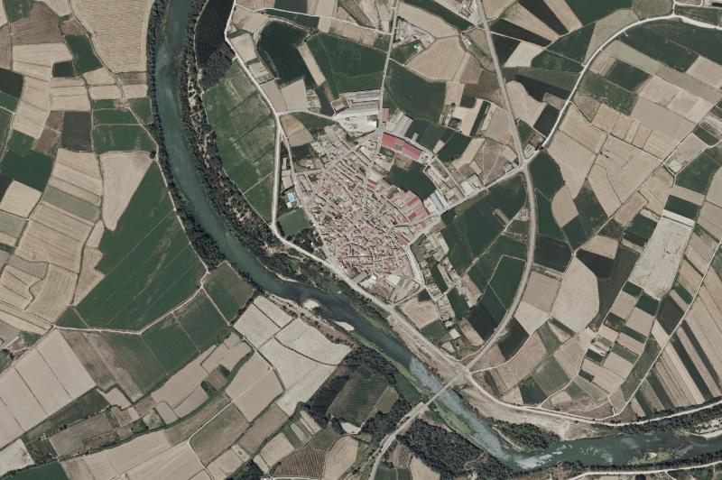 Ortofoto actual del núcleo de Pradilla de Ebro