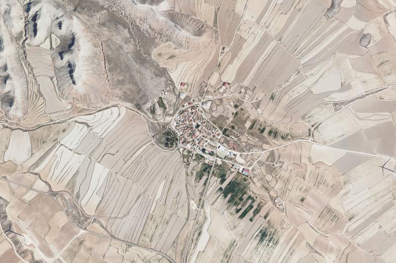 Ortofoto actual del núcleo de Puebla de Albortón