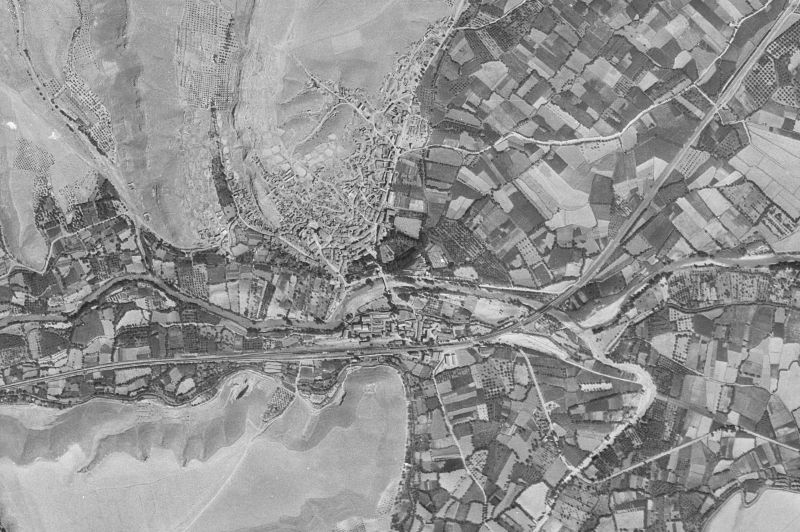 Ortofoto de 1956-1957 del núcleo de Ricla